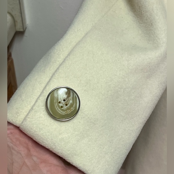 Kenneth Cole Cream Wool Trench Coat women’s 12 - Picture 3 of 9